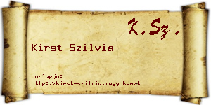 Kirst Szilvia névjegykártya